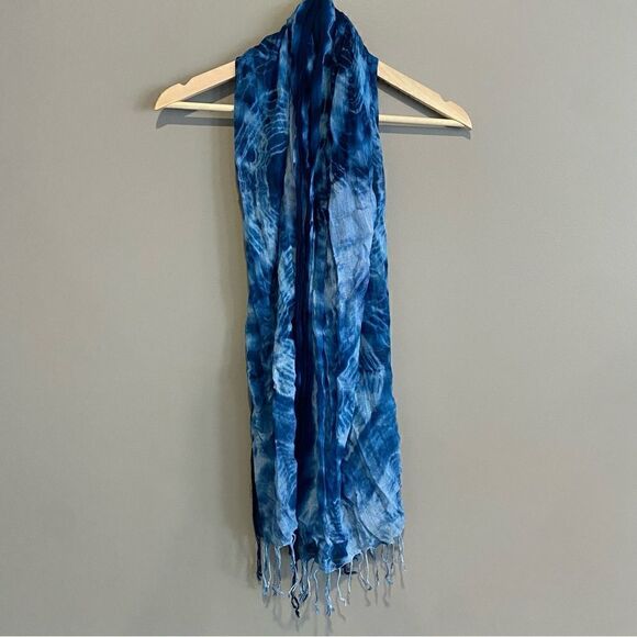 Tie Dye Blue Oversized Scarf - Picture 1 of 3